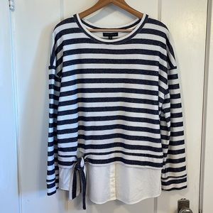Sanctuary Striped Long Sleeve Top/Blouse—Size Large